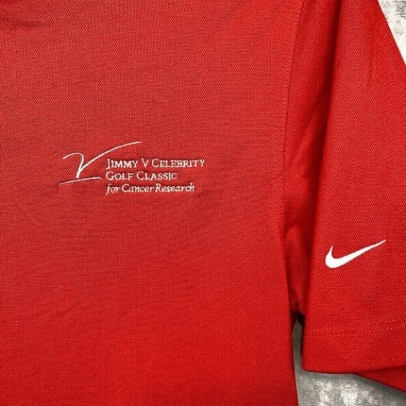 NIKE GOLF Polo Shirt Men's S Red Jimmy V. Celebrity Golf Classic Activewear - Picture 3 of 11